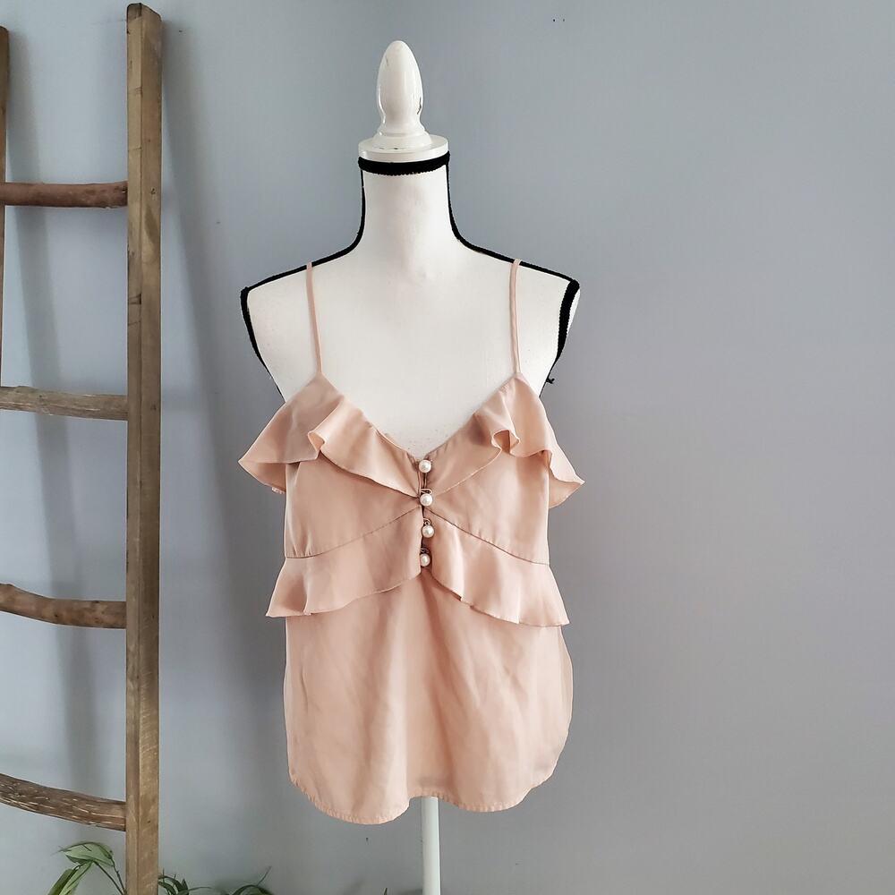 Express Pink Tiered Spaghetti Strap Camisole Top M